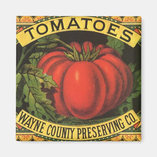  fruitkratelkunst, Wayne Co Tomaten Magneet (Voorkant)