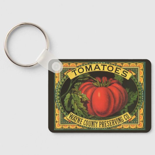  fruitkratelkunst, Wayne Co Tomaten Sleutelhanger (Achterkant)