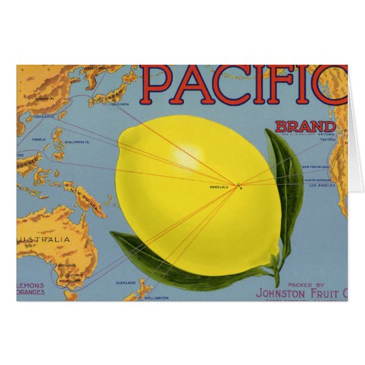  fruitkratenlabel Art Pacific Lemon Citrus (Voorkant Horizontaal)