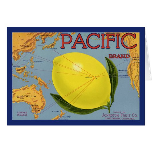  fruitkratenlabel Art Pacific Lemon Citrus (Voorkant Horizontaal)