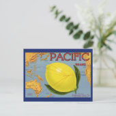 fruitkratenlabel Art Pacific Lemon Citrus Briefkaart (Staand voorkant)