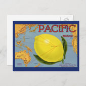 fruitkratenlabel Art Pacific Lemon Citrus Briefkaart (Voorkant / Achterkant)