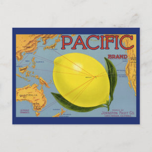 fruitkratenlabel Art Pacific Lemon Citrus Briefkaart