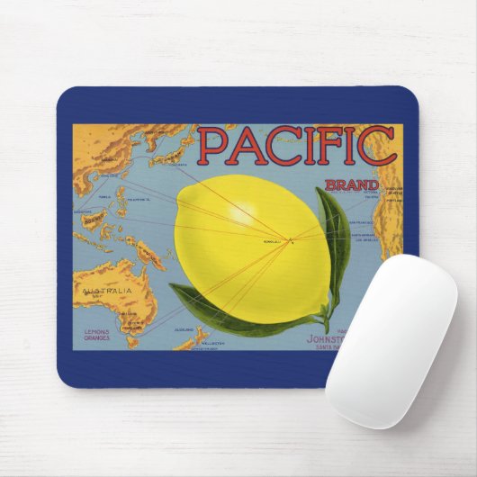  fruitkratenlabel Art Pacific Lemon Citrus Muismat (Met muis)