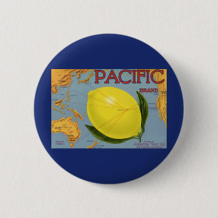  fruitkratenlabel Art Pacific Lemon Citrus Ronde Button 5,7 Cm