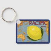 fruitkratenlabel Art Pacific Lemon Citrus Sleutelhanger (Achterkant)