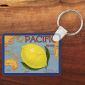 fruitkratenlabel Art Pacific Lemon Citrus Sleutelhanger (Voorkant)