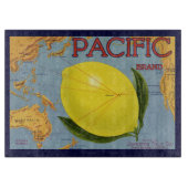  fruitkratenlabel Art Pacific Lemon Citrus Snijplank (Voorkant)