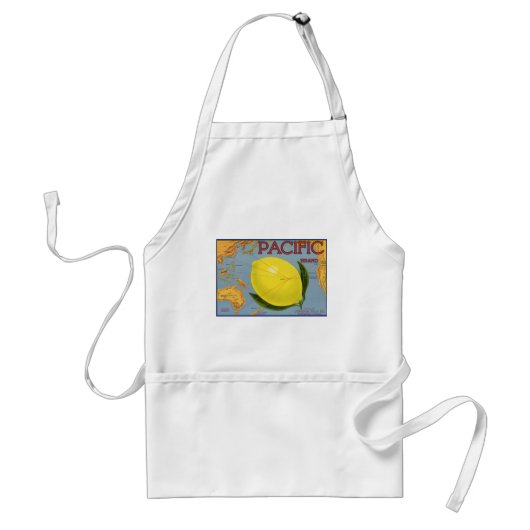  fruitkratenlabel Art Pacific Lemon Citrus Standaard Schort (Voorkant)
