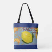  fruitkratenlabel Art Pacific Lemon Citrus Tote Bag (Achterkant)