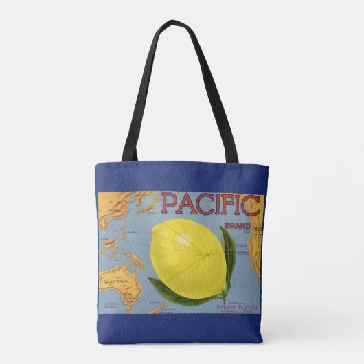  fruitkratenlabel Art Pacific Lemon Citrus Tote Bag (Achterkant)