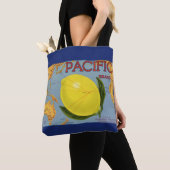  fruitkratenlabel Art Pacific Lemon Citrus Tote Bag (Dichtbij)