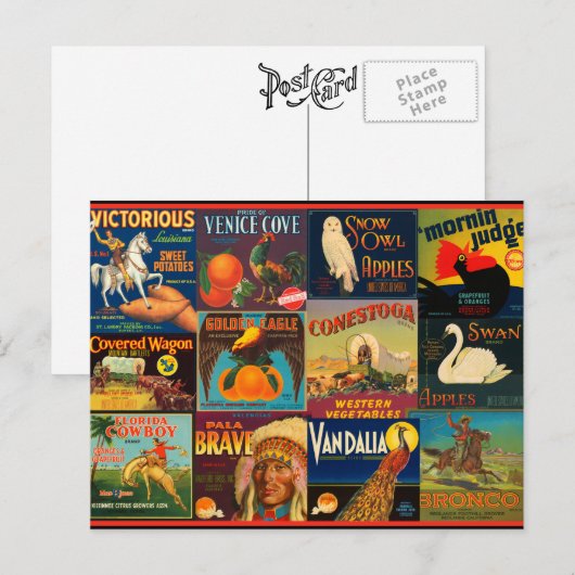 fruitkratenlabels briefkaart (Voorkant / Achterkant)