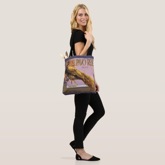  fruitkrattenlabel Art El Pavo Peacock Bird Tote Bag (Op model)