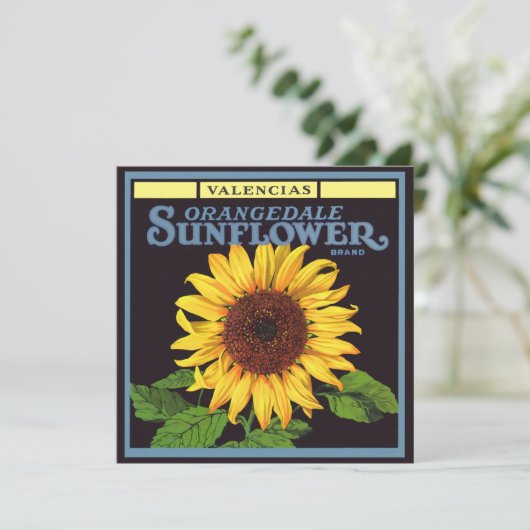  fruitkrattenlabel Art Orangedale Sunflower (Staand voorkant)