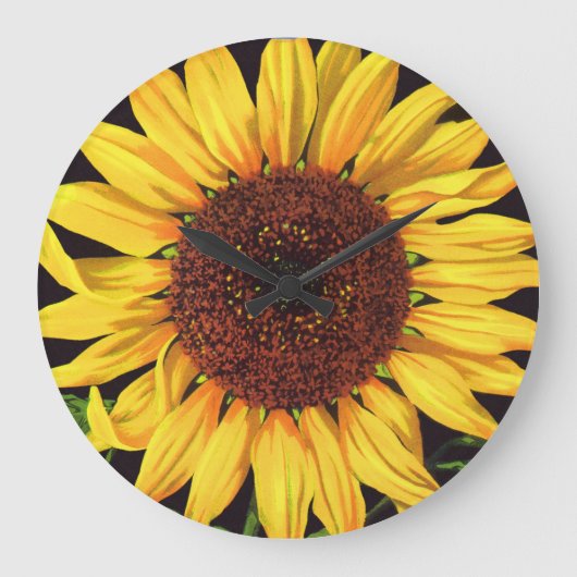 fruitkrattenlabel Art Orangedale Sunflower Grote Klok (Voorkant)
