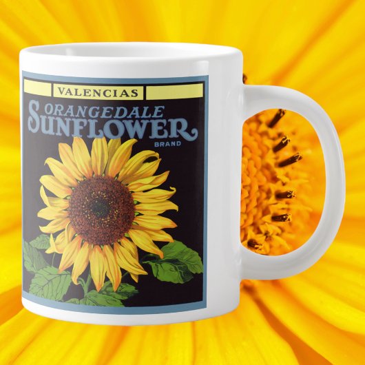 fruitkrattenlabel Art Orangedale Sunflower Grote Koffiekop