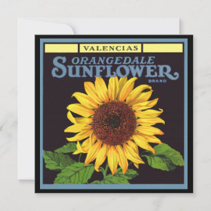 fruitkrattenlabel Art Orangedale Sunflower Kaart