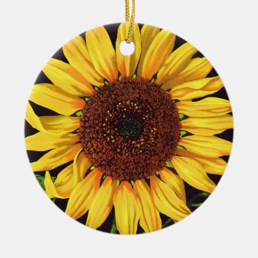 fruitkrattenlabel Art Orangedale Sunflower Keramisch Ornament (Voorkant)