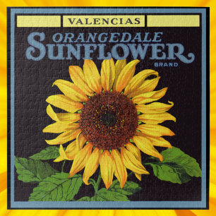  fruitkrattenlabel Art Orangedale Sunflower Legpuzzel