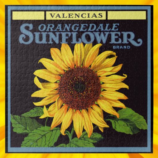  fruitkrattenlabel Art Orangedale Sunflower Legpuzzel