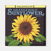 fruitkrattenlabel Art Orangedale Sunflower Magneet (Voorkant)