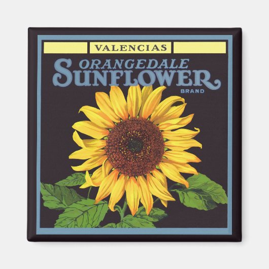  fruitkrattenlabel Art Orangedale Sunflower Magneet (Voorkant)