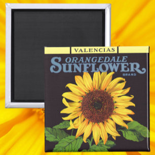 fruitkrattenlabel Art Orangedale Sunflower Magneet