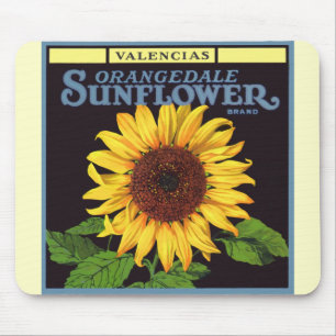  fruitkrattenlabel Art Orangedale Sunflower Muismat