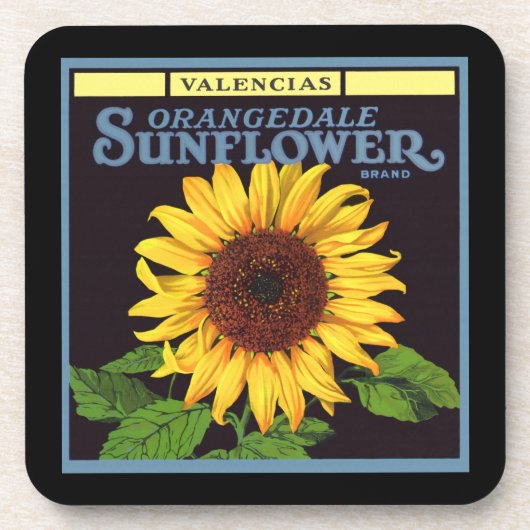  fruitkrattenlabel Art Orangedale Sunflower Onderzetter (Voorkant)