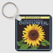  fruitkrattenlabel Art Orangedale Sunflower Sleutelhanger (Voorkant)