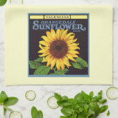 fruitkrattenlabel Art Orangedale Sunflower Theedoek (Gevouwen)