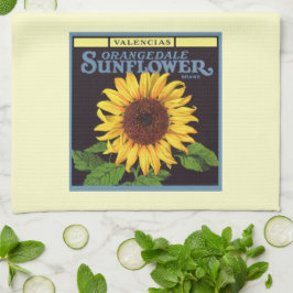  fruitkrattenlabel Art Orangedale Sunflower Theedoek