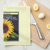  fruitkrattenlabel Art Orangedale Sunflower Theedoek (Quarter Fold)