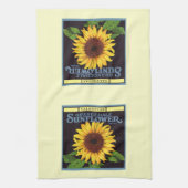  fruitkrattenlabel Art Orangedale Sunflower Theedoek (Verticaal)