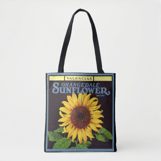  fruitkrattenlabel Art Orangedale Sunflower Tote Bag (Voorkant)