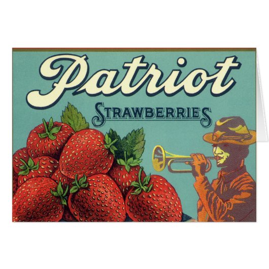  fruitkrattenlabel Art Patriot-aardbeien (Voorkant Horizontaal)
