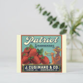 fruitkrattenlabel Art Patriot-aardbeien Briefkaart (Staand voorkant)