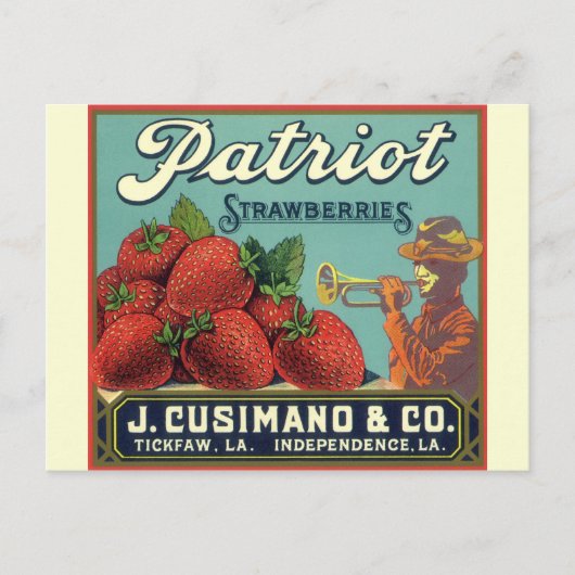 fruitkrattenlabel Art Patriot-aardbeien Briefkaart (Voorkant)