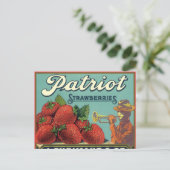 fruitkrattenlabel Art Patriot-aardbeien Briefkaart (Staand voorkant)