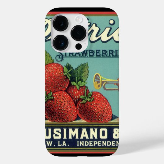 fruitkrattenlabel Art Patriot-aardbeien Case-Mate iPhone Case (Achterkant)