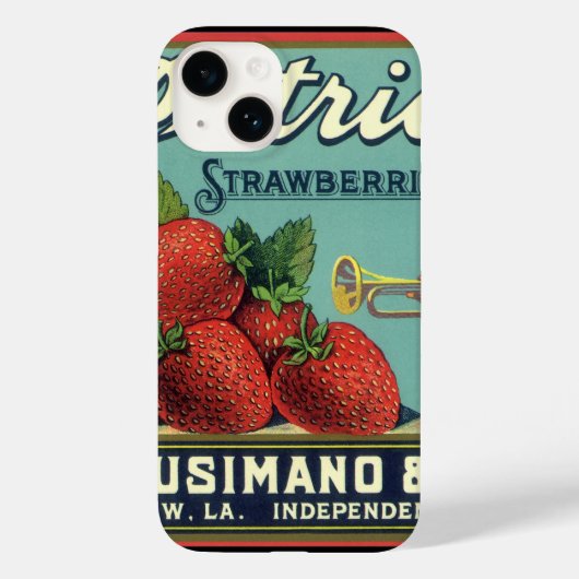 fruitkrattenlabel Art Patriot-aardbeien Case-Mate iPhone Case (Achterkant)