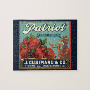  fruitkrattenlabel Art Patriot-aardbeien Legpuzzel