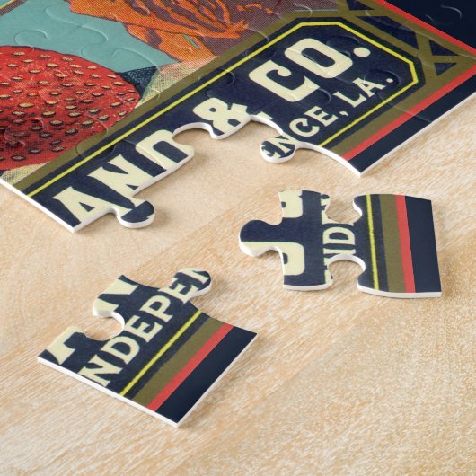 fruitkrattenlabel Art Patriot-aardbeien Legpuzzel (Zijkant)