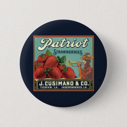 fruitkrattenlabel Art Patriot-aardbeien Ronde Button 5,7 Cm (Voorkant)