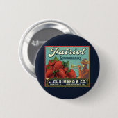 fruitkrattenlabel Art Patriot-aardbeien Ronde Button 5,7 Cm (Voorkant /achterkant)
