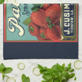  fruitkrattenlabel Art Patriot-aardbeien Theedoek (Gevouwen)