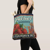 fruitkrattenlabel Art Patriot-aardbeien Tote Bag (Dichtbij)