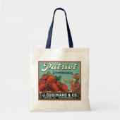 fruitkrattenlabel Art Patriot-aardbeien Tote Bag (Voorkant)