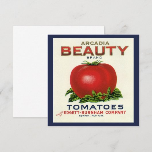  fruitkrattenlabel Art, tomaten, uitnodiging (Voorkant / Achterkant)